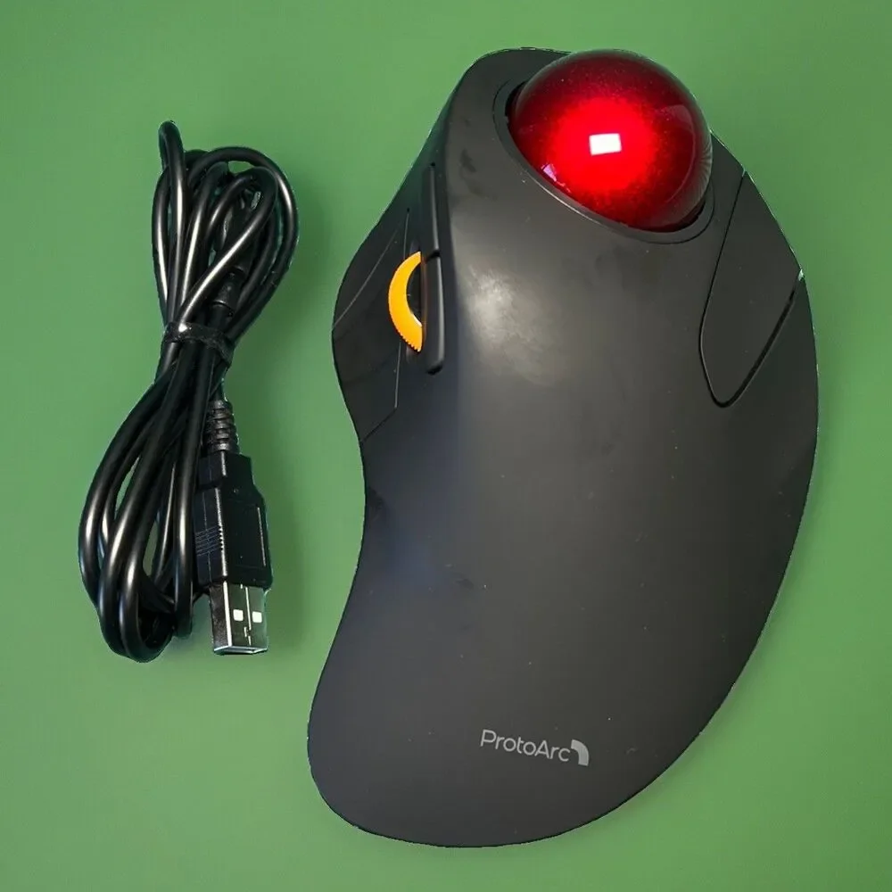ProtoArc Wireless Bluetooth Trackball Mouse, EM03 NL Ergonomic Rollerball Mouse